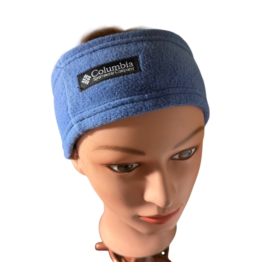 Columbia Sportswear Fleece Headband Ear Warmer Blue Logo Patch Unisex One Size